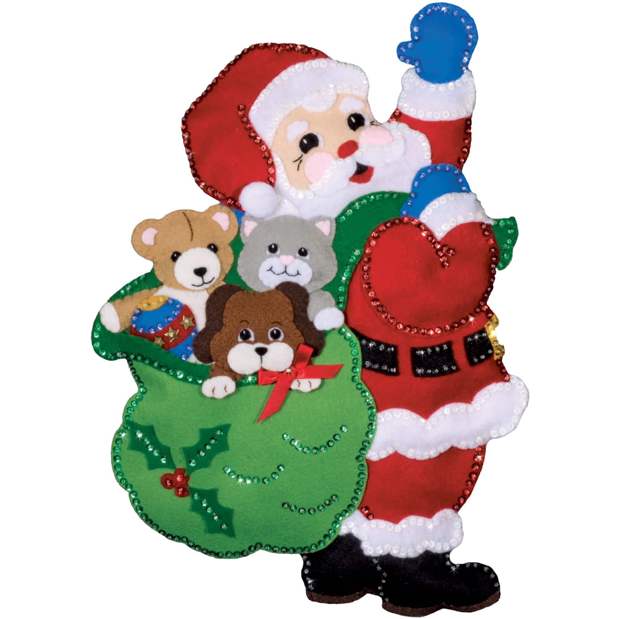 Design Works™ Santa & Friends Felt Wall Hanging Applique Kit
